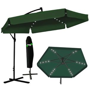 Zahradní slunečník s ochranným obalem a LED osvětlením BANANA 300 cm zelený vyobraziť