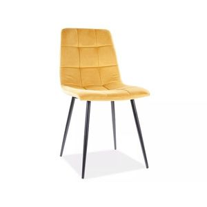 Zamatová jedálenská stolička Mila žltá/čierna vyobraziť