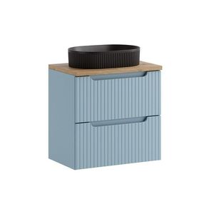 Závesná skrinka Nova Denim s doskou a umývadlom 60 cm modrá/dub coast evoke vyobraziť