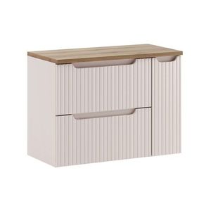 Závesná skrinka pod umývadlo Nova Cashmere II s doskou 80 cm kašmírová/dub evoke vyobraziť