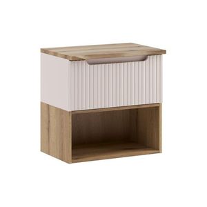 Závesná skrinka pod umývadlo Nova Cashmere Nature s doskou a regálom 60 cm gaštanová/dub coast evoke vyobraziť