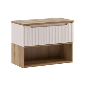 Závesná skrinka pod umývadlo Nova Cashmere s doskou a regálom 80 cm kašmírová/dub coast evoke vyobraziť