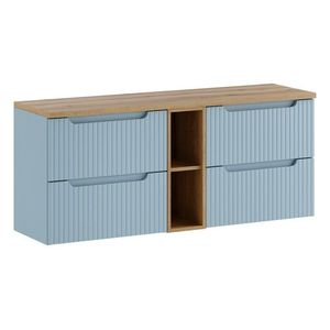 Závesná skrinka pod umývadlo Nova Denim s doskou a skrinkami 140 cm modrá/dub coast evoke vyobraziť