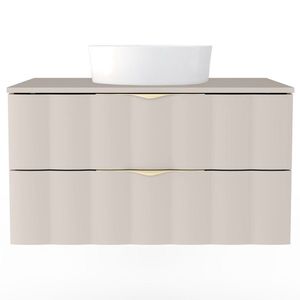 Závesná skrinka pod umývadlo Omi 80 cm kašmírová/zlatá vyobraziť