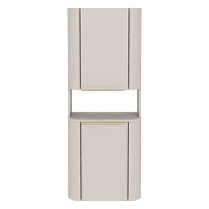 Závěsná vysoká koupelnová skříňka Bassa 50 cm kašmírová/zlatá vyobraziť