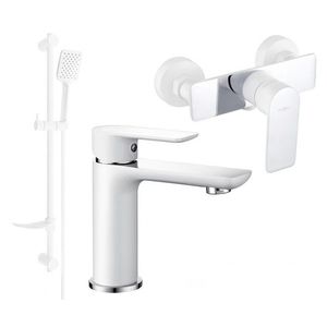 MEXEN/S - Alfa DF62 Set umývadlovej a sprchovej batérie s príslušenstvom, bielo/chróm 745704DF62-02 vyobraziť