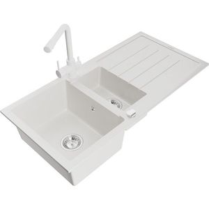 MEXEN/S MEXEN/S - Andres granitový drez s odkvapkávačom vrátane batérie Duero, biela 6515-20-671600-20 vyobraziť