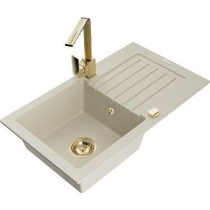 MEXEN/S MEXEN/S - Pablo granitový drez 1-miska s odkvapkávačom vrátane batérie Rita, béžový 6510-69-670300-50 vyobraziť