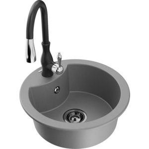 MEXEN/S MEXEN/S - Diego granitový drez 1-miska vrátane batérie Savita, šedá 6512-71-672601-70-B vyobraziť