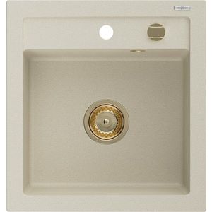 MEXEN/S MEXEN/S - Vito granitový drez 1-miska 520x490 mm, béžová, + zlatý sifón 6503521000-69-G vyobraziť
