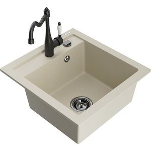 MEXEN/S MEXEN/S - Vito granitový drez 1-miska vrátane batérie Carla, béžová 6503-69-670700-70 vyobraziť