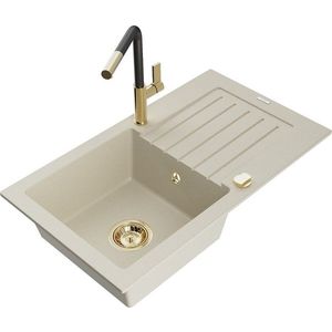 MEXEN/S MEXEN/S - Pablo granitový drez 1 s odkvapkávačom vrátane batérie Flora, béžová 6510-69-670401-57-G vyobraziť