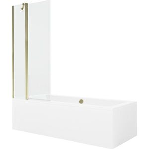 MEXEN/S - Cube obdĺžniková vaňa 180 x 80 cm s panelom + vaňová zástena 80, transparent, złot 550518080X9408115000 vyobraziť