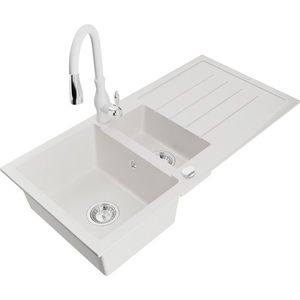 MEXEN/S MEXEN/S - Andres granitový drez s odkvapkávačom vrátane batérie Savita, biela 6515-20-672601-20 vyobraziť