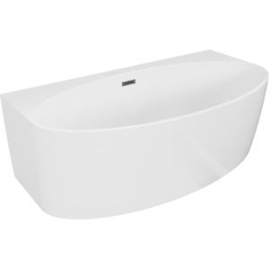 MEXEN/S - Bruna voľne stojaca vaňa nástenná 170 x 88, biela lesk, sifón a prepad grafit metal 52731708800-95 vyobraziť