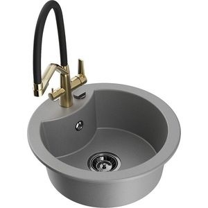 MEXEN/S MEXEN/S - Diego granitový drez 1-miska vrátane batérie Duo, šedá 6512-71-671701-57-B vyobraziť