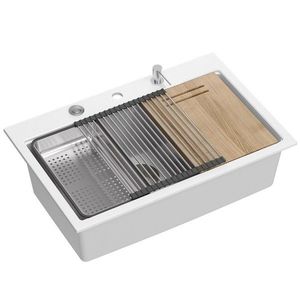 Quadron Quadron - Granitový drez MARC 110 WORKSTATION White Zlaty HQM7650U1_PVDG1 vyobraziť