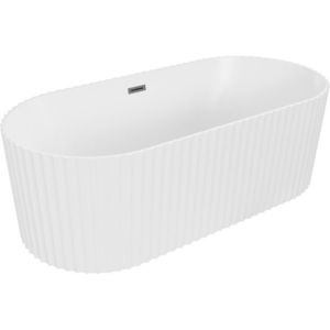 MEXEN/S - Paola voľne stojaca vaňa reliéf 170 x 80, biela mat, sifón a prepad grafit metal 52721708001-95 vyobraziť