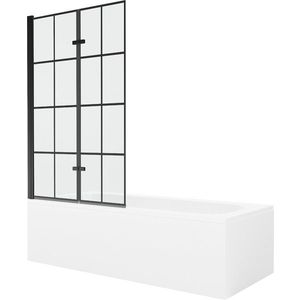 MEXEN/S - Vega obdĺžniková vaňa 170 x 70 cm s panelom + vaňová zástena 100, čierna vzor 550117077X9210027077 vyobraziť