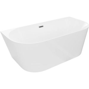 MEXEN/S - Oval Slim voľne stojaca vaňa nástenná 170 x 80, biela, sifón a prepad grafit metal 52661708000-95 vyobraziť