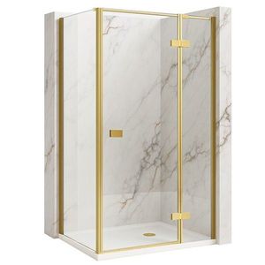 REA/S - Sprchovací kút Atlas 80x90 Brush Gold vpravo KPL-K4473 vyobraziť