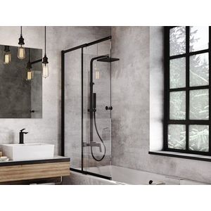 BESCO - Vaňová zástena EASY SLIDE BLACK - Farba rámu zásteny - Čierna matná, Rozmer A - 100 cm, Smer zatváranie - Univerzálny Ľavé / Pravé, Výplň - Číre bezpečnostné sklo - 4 mm BCEASL100BC vyobraziť