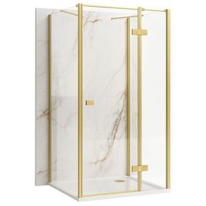 REA/S - Sprchovací kút Atlas 100x80 Brush Gold vpravo KPL-K4775 vyobraziť