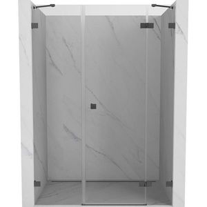 MEXEN/S - Lunar sprchové dvere krídlové pravé 145, transparent, grafit kartáčovaná 834S-145-050-66-00-P vyobraziť