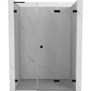 MEXEN/S - Lunar-F L skladacie sprchové dvere pravé 145, transparent, čierna 836SL-145-050-70-00-P vyobraziť