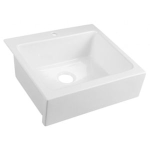 SAPHO SAPHO - ARYA keramický drez s otvorom pre batériu 66x62cm, biela 50166 vyobraziť