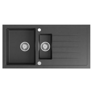SAPHO SAPHO - Drez granitový zabudovateľný s odkvapom a vaničkou, 100x50cm, čierny GR1334 vyobraziť