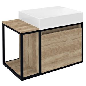 SAPHO - SKARA umývadlová skrinka 80x49, 5x46, 5cm, čierna matná/dub Alabama CG003-2222 vyobraziť