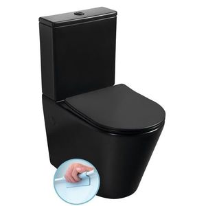SAPHO - PACO RIMLESS WC kombi, spodný/zadný odpad, čierna mat PC1012WRB vyobraziť