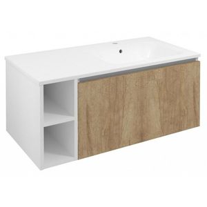 SAPHO - LOREA skrinka 100x46x51, 5cm (20+80cm), pravá, dub Alabama/biela matná LE080-2231-R-02 vyobraziť