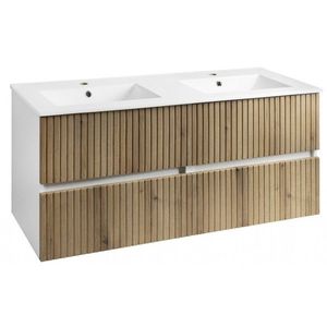 AQUALINE - PANEDA STRIP umývadlová skrinka 119x55x45, 2cm, dub emporio PN312 vyobraziť
