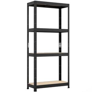 Skladový kovový regál čierna 150x75x30 cm – 4 políc/50 kg vyobraziť