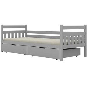 Posteľ Dawid veľké zásuvky 90x200 sivá vyobraziť