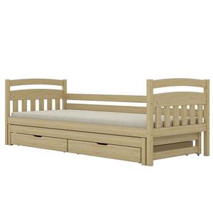 Posteľ Tosia s prístelkou + zásuvky 80x180 prírodná, nelakovaná vyobraziť