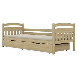Posteľ Tosia veľké zásuvky 90x180 prírodná, nelakovaná vyobraziť