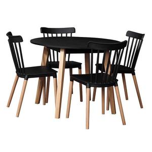 Jedálenská zostava Milano 1+4 Čierna/Prírodný buk vyobraziť