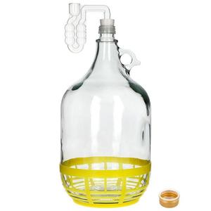 Demižón dama 5 l s korkom s fermentačnou rúrkou a s uzáverom vyobraziť