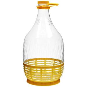 Demižón dama 5 l pet s uzáverom na závit, s úchytom a košíkom vyobraziť