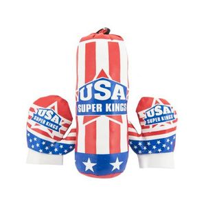 Detské boxovacie vrece TEDDIES 10x33cm s rukavicami vyobraziť