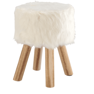 LIVARNO® Taburetka s kožušinou (biela) vyobraziť