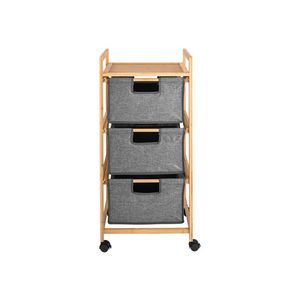 LIVARNO® Bambusový regál (regál na kolieskach s 3 priehradkami) vyobraziť