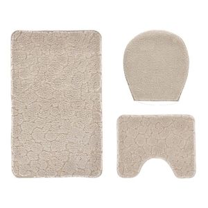 LIVARNO® Kúpeľňová súprava, 3-dielna (s výrezom, vzor/krémová) vyobraziť