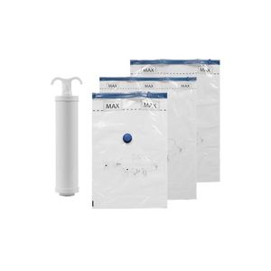 W5 Súprava vákuových úložných vakov, 10-dielna (cestovné úložné vaky s pumpou, 10-dielna súprava) vyobraziť