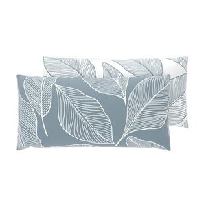 LIVARNO® Obliečky na vankúš zo saténového mikrovlákna, 40 x 80 cm, 2 kusy (listy/bledomodrá) vyobraziť