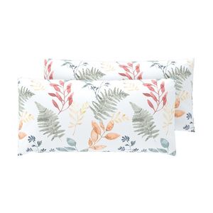 LIVARNO® Obliečky na vankúš zo saténového mikrovlákna, 40 x 80 cm, 2 kusy (rastliny/biela) vyobraziť