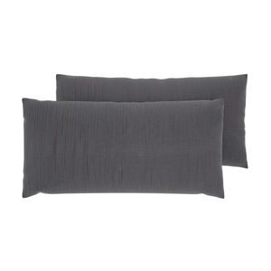 LIVARNO® Mušelínové obliečky na vankúš, 40 x 80 cm, 2 kusy (sivá) vyobraziť